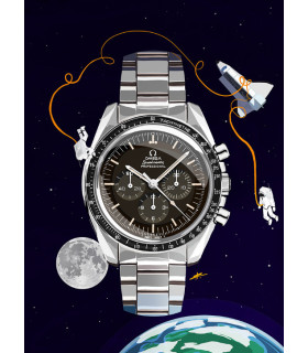 Watchoniste X MisterChrono art printing - moonwatch - 60x80