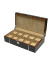 Kronokeeper watch box in blue lacquered oak wood for 10 watches﻿