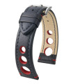 Rally Hirsch Watch Strap Black/Red