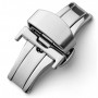 Double folding clasps for leather straps brushed stainless steel