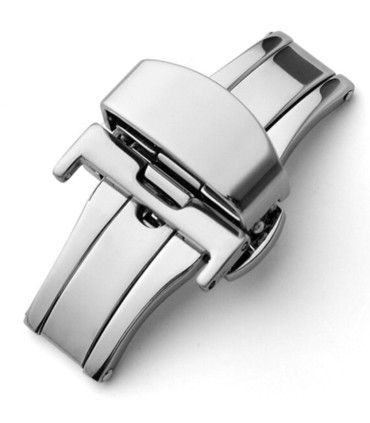 Double folding clasps for leather straps brushed stainless steel