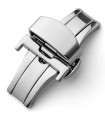 Double folding clasps for leather straps brushed stainless steel