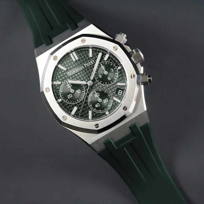 Rubber B Strap APB41 Hunter Green for Audemars Piguet Royal Oak