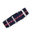 Premium NATO strap  - Black/Navy/Red