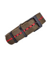 Premium nato strap PVD buckle - Olive/Red