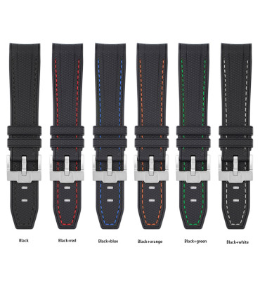 Rubber strap texture for Omega MoonSwatch - Black/red