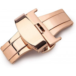 Double folding clasps for leather straps rose gold plated