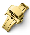 Double folding clasps for leather straps yellow gold plated