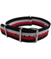 Watch NATO strap Black/Red/White/Black