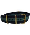 Watch NATO strap Blue/Green gold buckles 