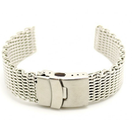 Mesh bracelet with folding clasp